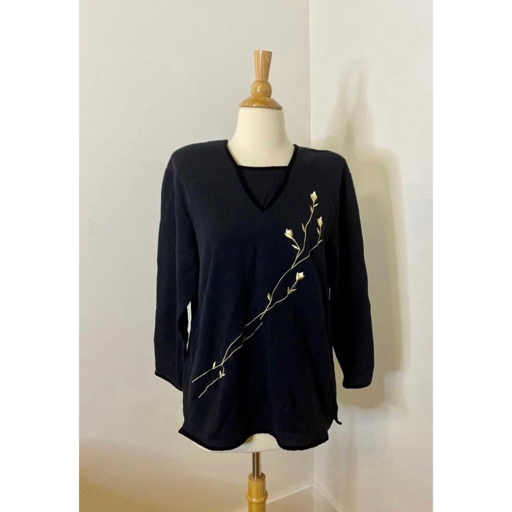Teddi Petite Floral Embroidered‎ Shirt